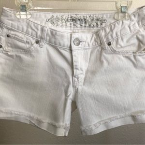 Express jean short, white, 4” inseam, size 4